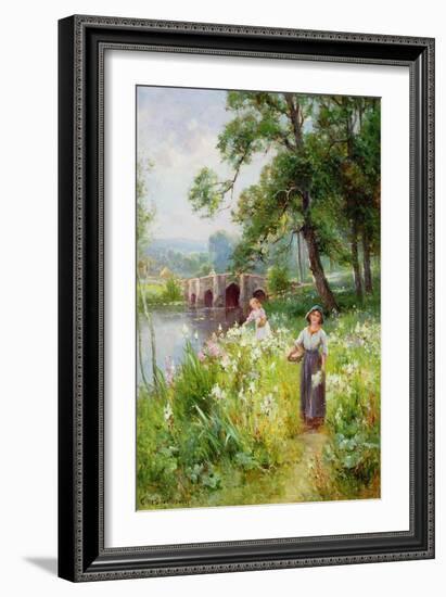 Picking Flowers by the River-Ernest Walbourn-Framed Giclee Print