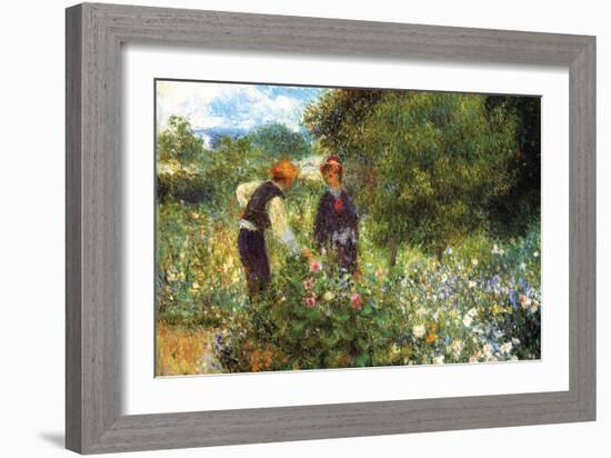 Picking Flowers-Pierre-Auguste Renoir-Framed Art Print