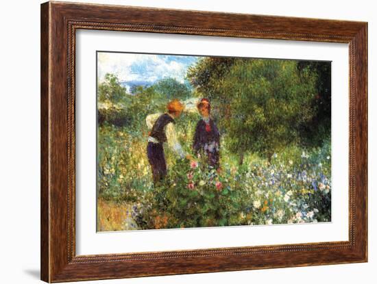 Picking Flowers-Pierre-Auguste Renoir-Framed Art Print