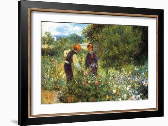 Picking Flowers-Pierre-Auguste Renoir-Framed Art Print