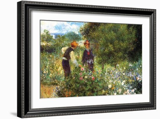 Picking Flowers-Pierre-Auguste Renoir-Framed Art Print
