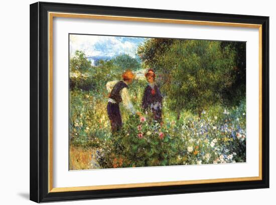 Picking Flowers-Pierre-Auguste Renoir-Framed Art Print