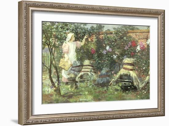 Picking Fruit in a Suffolk Garden-Lexden Lewis Pocock-Framed Giclee Print