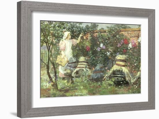 Picking Fruit in a Suffolk Garden-Lexden Lewis Pocock-Framed Giclee Print