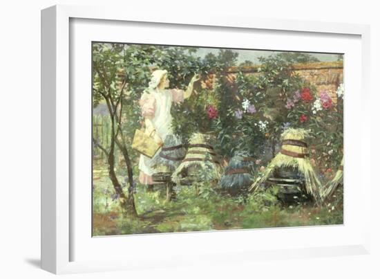 Picking Fruit in a Suffolk Garden-Lexden Lewis Pocock-Framed Giclee Print