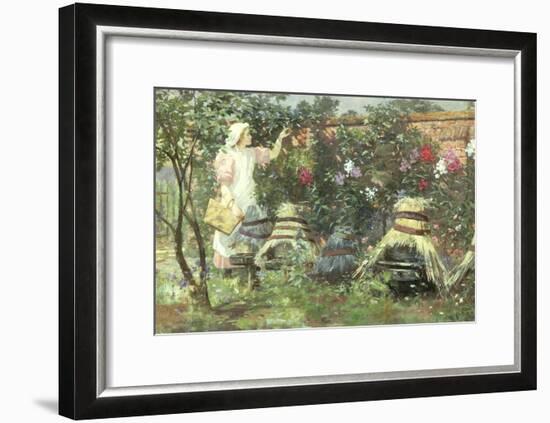 Picking Fruit in a Suffolk Garden-Lexden Lewis Pocock-Framed Giclee Print