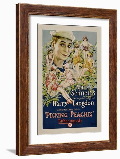 PICKING PEACHES, Harry Langdon with the 1924 Bathing Girls, 1924.-null-Framed Art Print