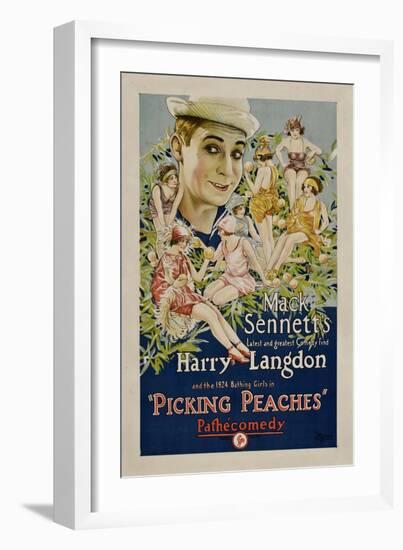 PICKING PEACHES, Harry Langdon with the 1924 Bathing Girls, 1924.-null-Framed Art Print