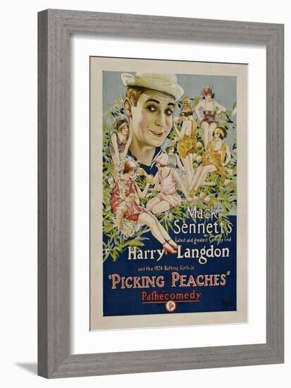 PICKING PEACHES, Harry Langdon with the 1924 Bathing Girls, 1924.-null-Framed Premium Giclee Print