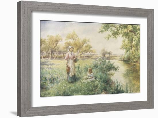 Picking Posies by the River-Alfred Augustus Glendenning-Framed Giclee Print