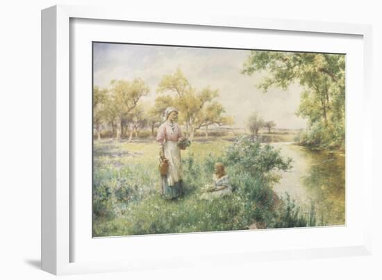 Picking Posies by the River-Alfred Augustus Glendenning-Framed Giclee Print