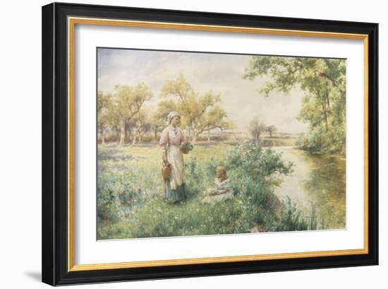 Picking Posies by the River-Alfred Augustus Glendenning-Framed Giclee Print