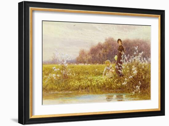 Picking Primroses, 1896-Thomas James Lloyd-Framed Giclee Print