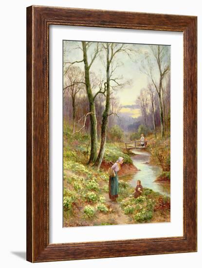 Picking Primroses by the Stream-Ernest Walbourn-Framed Giclee Print