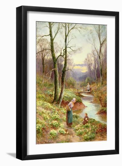 Picking Primroses by the Stream-Ernest Walbourn-Framed Giclee Print