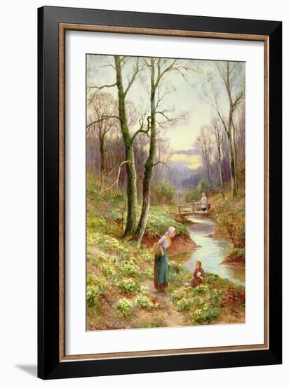 Picking Primroses by the Stream-Ernest Walbourn-Framed Giclee Print