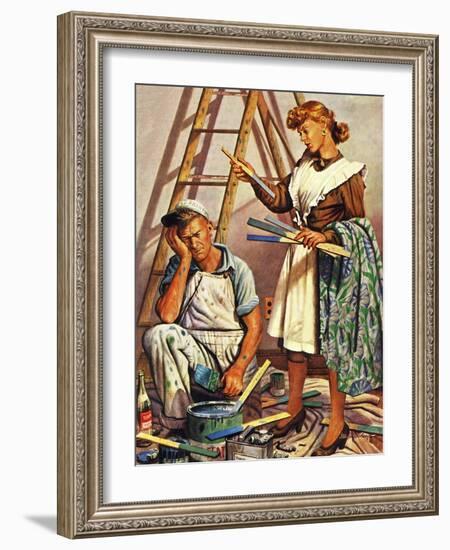 "Picking the Right Color," March 8, 1947-Stevan Dohanos-Framed Giclee Print