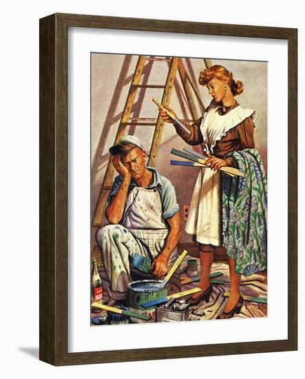 "Picking the Right Color," March 8, 1947-Stevan Dohanos-Framed Giclee Print