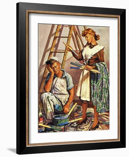 "Picking the Right Color," March 8, 1947-Stevan Dohanos-Framed Giclee Print