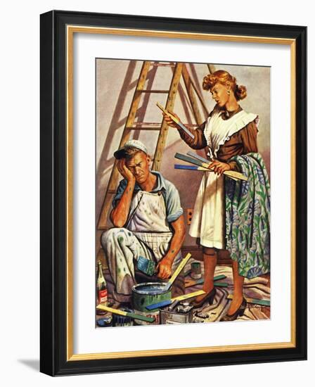 "Picking the Right Color," March 8, 1947-Stevan Dohanos-Framed Giclee Print