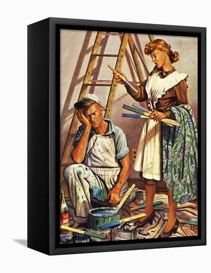 "Picking the Right Color," March 8, 1947-Stevan Dohanos-Framed Premier Image Canvas