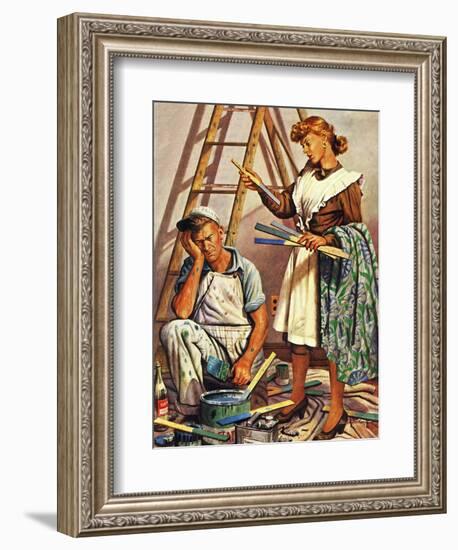 "Picking the Right Color," March 8, 1947-Stevan Dohanos-Framed Giclee Print