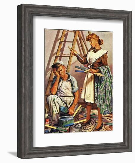 "Picking the Right Color," March 8, 1947-Stevan Dohanos-Framed Giclee Print