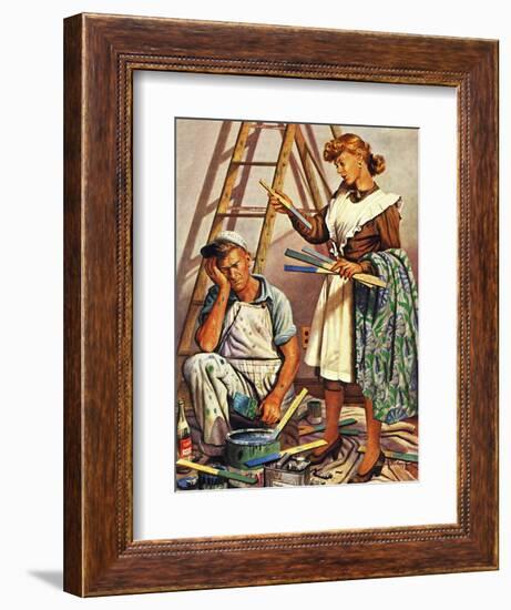 "Picking the Right Color," March 8, 1947-Stevan Dohanos-Framed Giclee Print