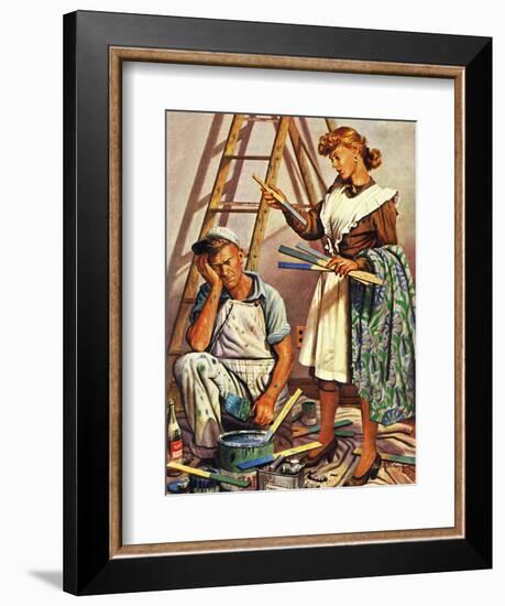 "Picking the Right Color," March 8, 1947-Stevan Dohanos-Framed Giclee Print