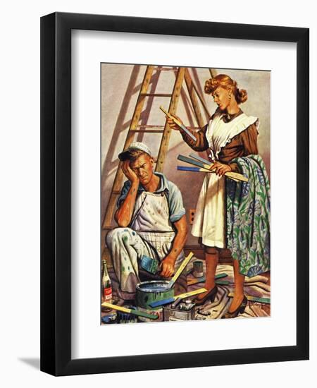 "Picking the Right Color," March 8, 1947-Stevan Dohanos-Framed Giclee Print