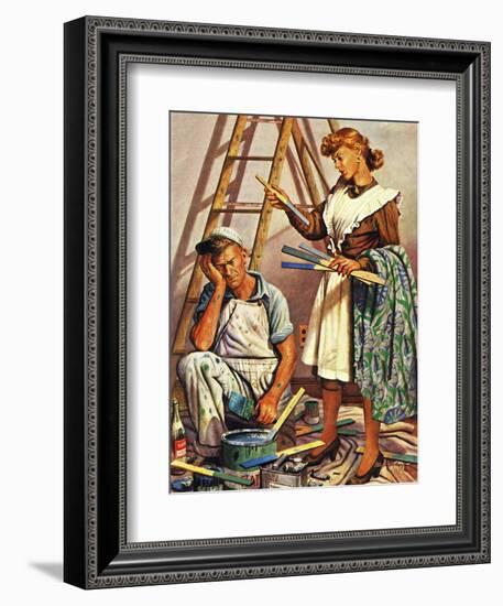 "Picking the Right Color," March 8, 1947-Stevan Dohanos-Framed Giclee Print