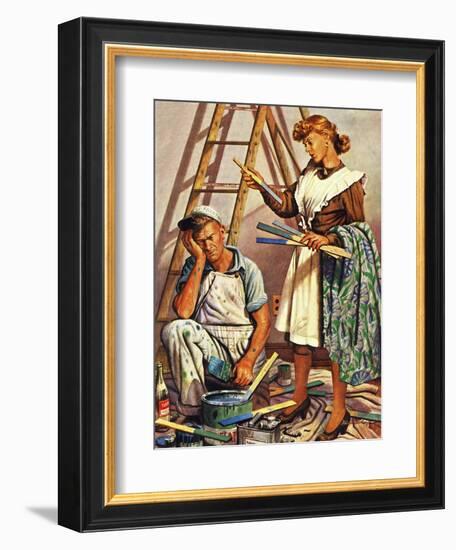 "Picking the Right Color," March 8, 1947-Stevan Dohanos-Framed Giclee Print