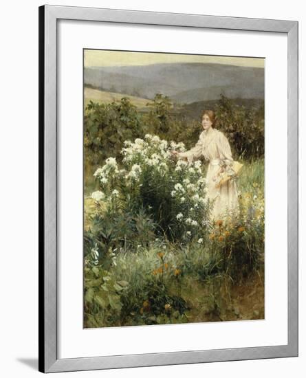 Picking Wild Flowers-Leon Bakst-Framed Giclee Print