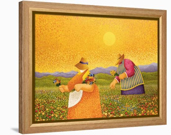 Picking Wildflowers-Lowell Herrero-Framed Stretched Canvas