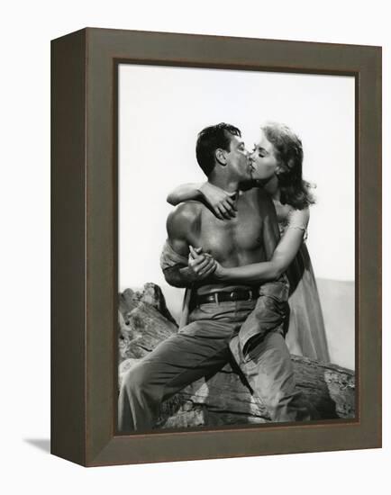 PICNIC, 1956 directed by JOSHUA LOGAN William Holden and Kim Novak (b/w photo)-null-Framed Stretched Canvas