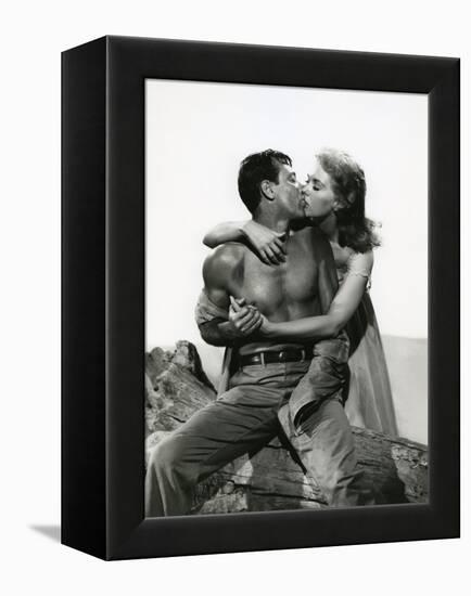 PICNIC, 1956 directed by JOSHUA LOGAN William Holden and Kim Novak (b/w photo)-null-Framed Stretched Canvas