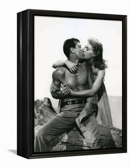 PICNIC, 1956 directed by JOSHUA LOGAN William Holden and Kim Novak (b/w photo)-null-Framed Stretched Canvas