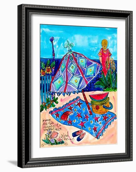 Picnic at the Beach-Deborah Cavenaugh-Framed Art Print