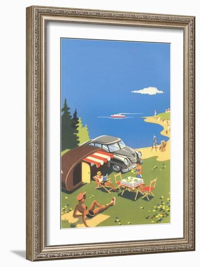 Picnic by the Lake-null-Framed Art Print