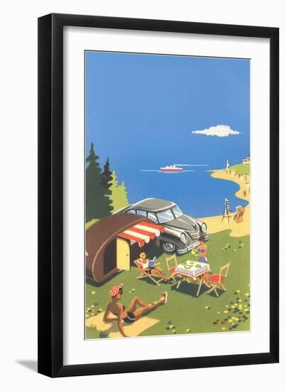 Picnic by the Lake-null-Framed Art Print