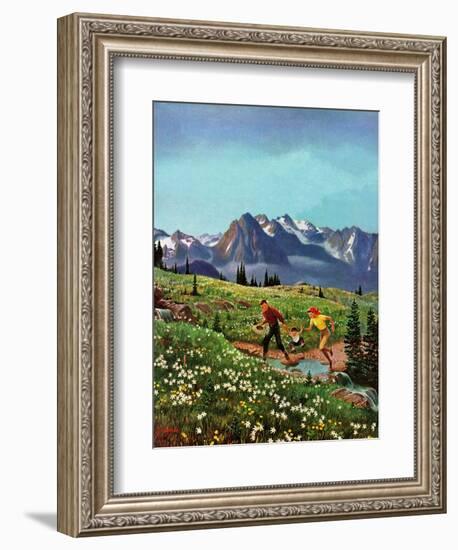 "Picnic On Mt. Ranier", July 17, 1954-John Clymer-Framed Giclee Print