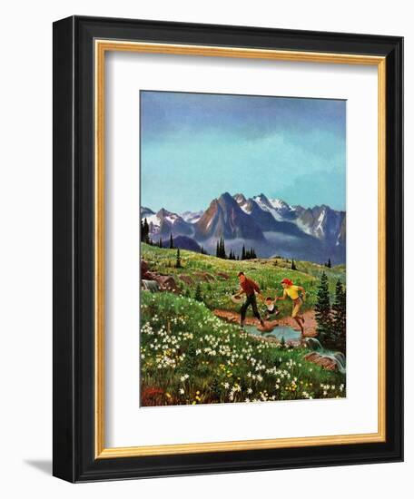 "Picnic On Mt. Ranier", July 17, 1954-John Clymer-Framed Giclee Print