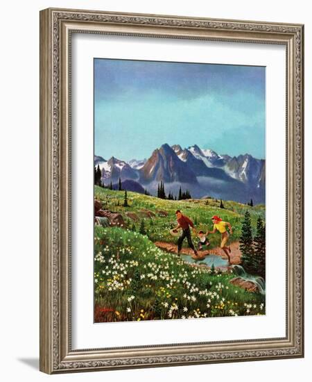 "Picnic On Mt. Ranier", July 17, 1954-John Clymer-Framed Giclee Print