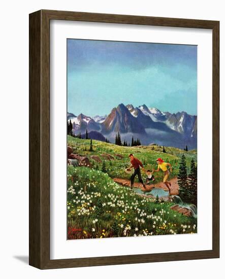 "Picnic On Mt. Ranier", July 17, 1954-John Clymer-Framed Giclee Print