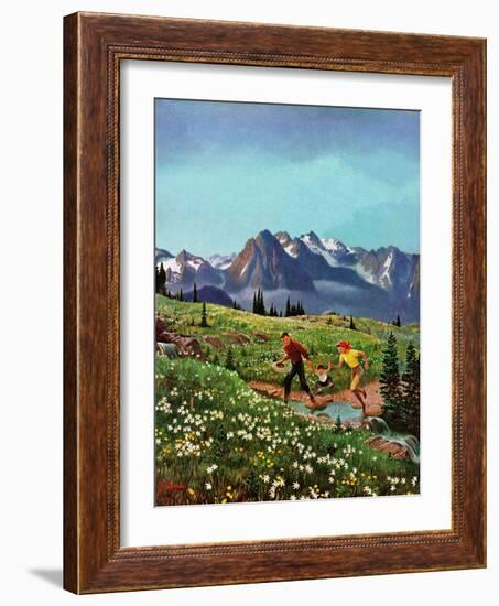 "Picnic On Mt. Ranier", July 17, 1954-John Clymer-Framed Giclee Print