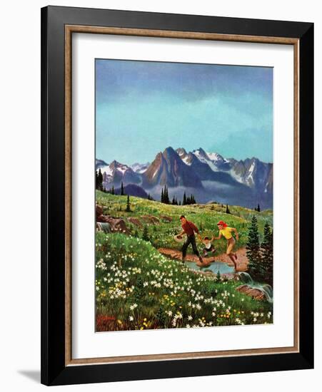 "Picnic On Mt. Ranier", July 17, 1954-John Clymer-Framed Giclee Print