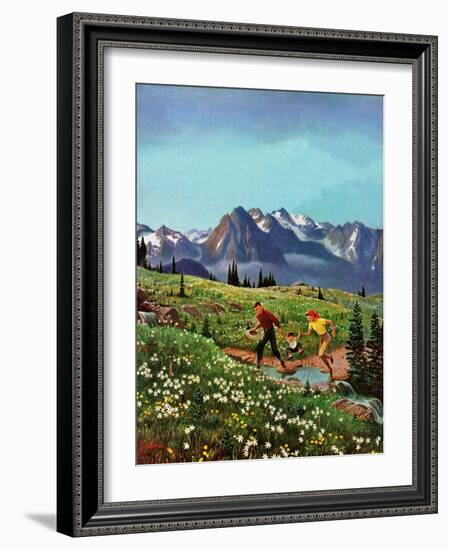 "Picnic On Mt. Ranier", July 17, 1954-John Clymer-Framed Giclee Print