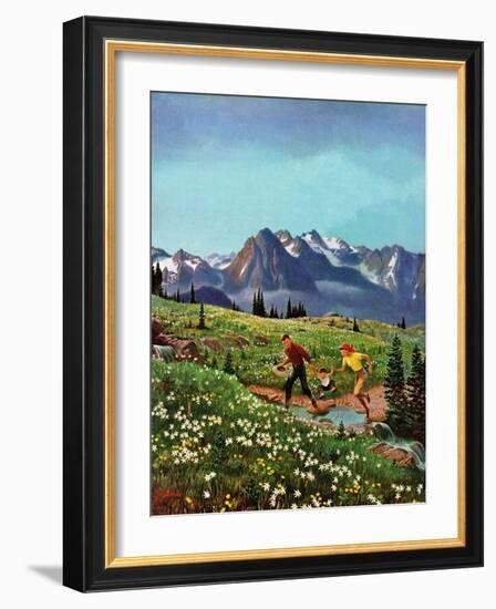 "Picnic On Mt. Ranier", July 17, 1954-John Clymer-Framed Giclee Print