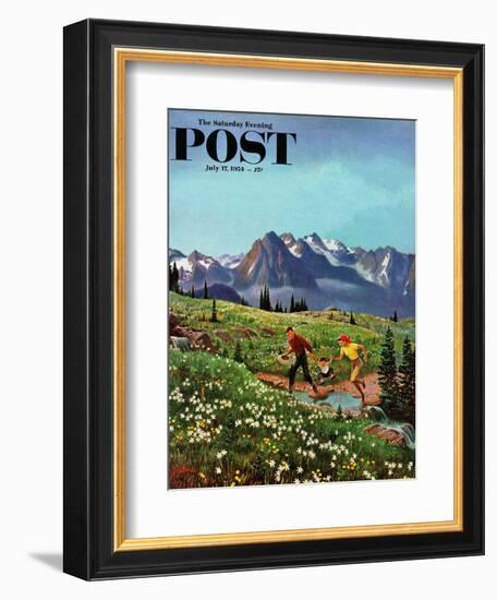 "Picnic On Mt. Ranier" Saturday Evening Post Cover, July 17, 1954-John Clymer-Framed Giclee Print