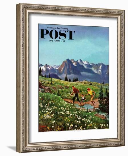 "Picnic On Mt. Ranier" Saturday Evening Post Cover, July 17, 1954-John Clymer-Framed Giclee Print